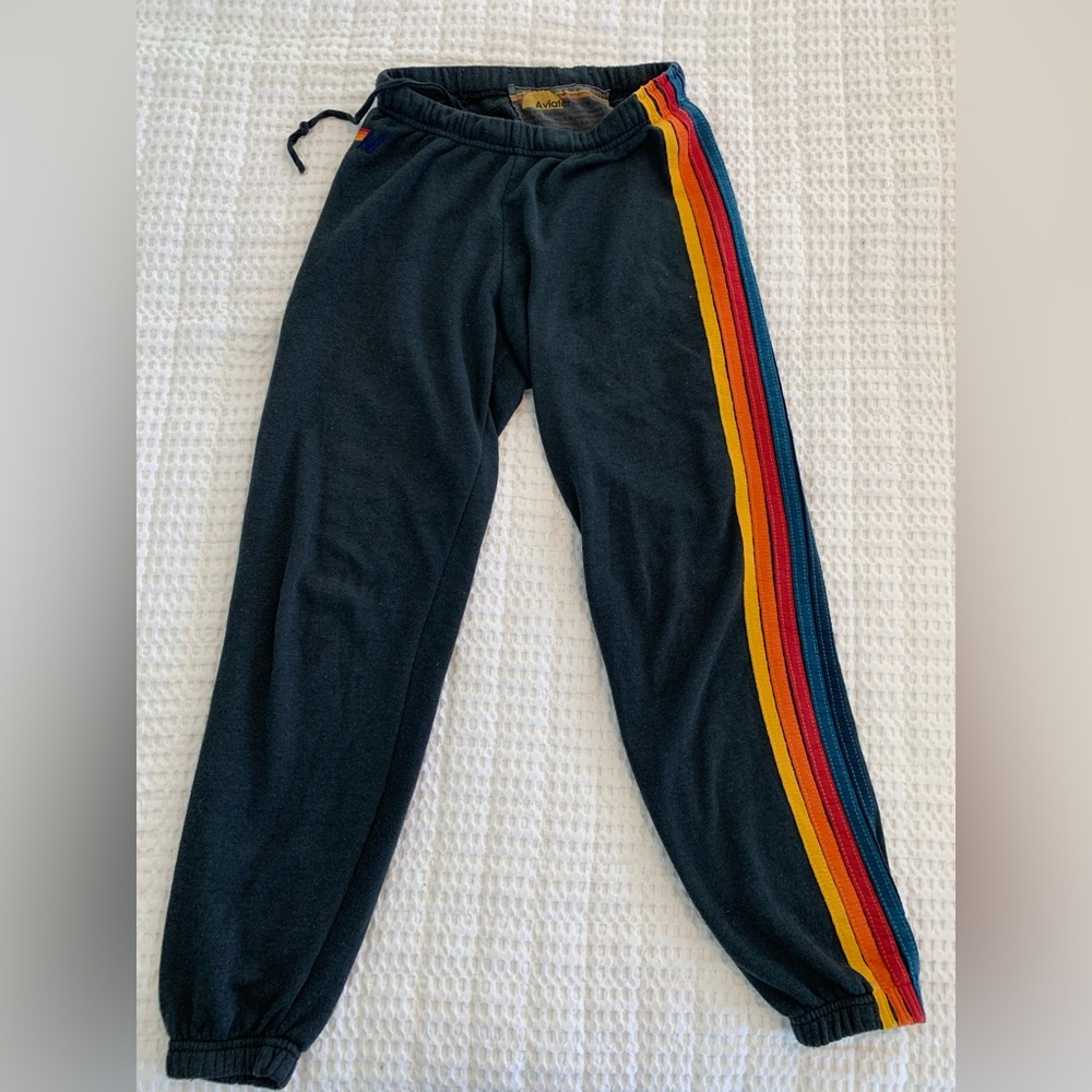Aviator Nation Women’s 5 Stripe sweatpants - Charcoal